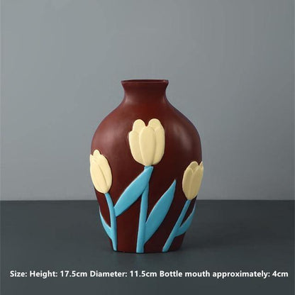 Flower Cutout Ceramic Vase, Six Colors and Sizes, view 6