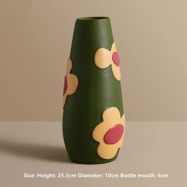 Flower Cutout Ceramic Vase, Six Colors and Sizes, view 23