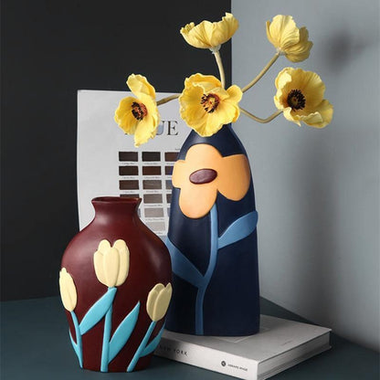 Flower Cutout Ceramic Vase, Six Colors and Sizes, view 4