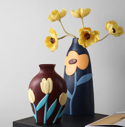 Flower Cutout Ceramic Vase, Six Colors and Sizes, view 18