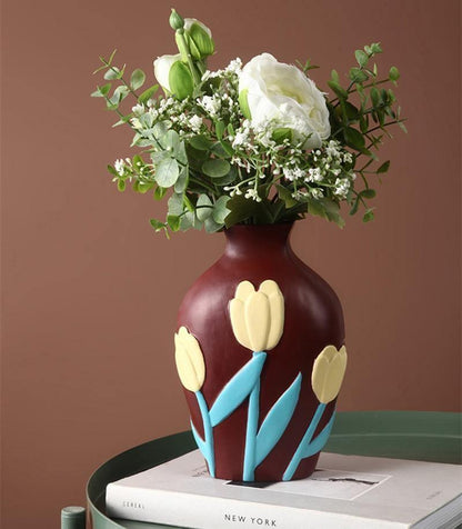 Flower Cutout Ceramic Vase, Six Colors and Sizes, view 10