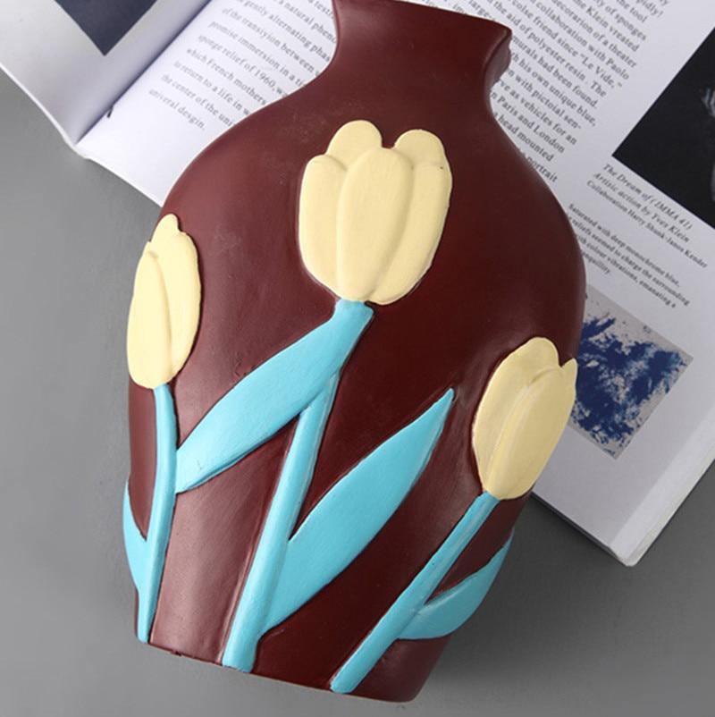 Flower Cutout Ceramic Vase, Six Colors and Sizes, view 7