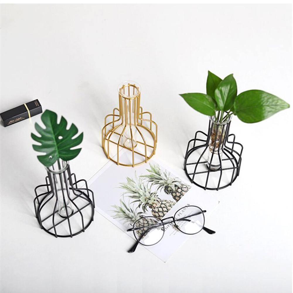 Test Tube Bud Vase with Iron Wire Stand, view 8