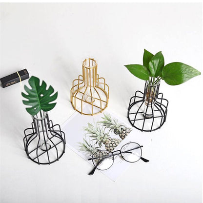 Test Tube Bud Vase with Iron Wire Stand, view 8