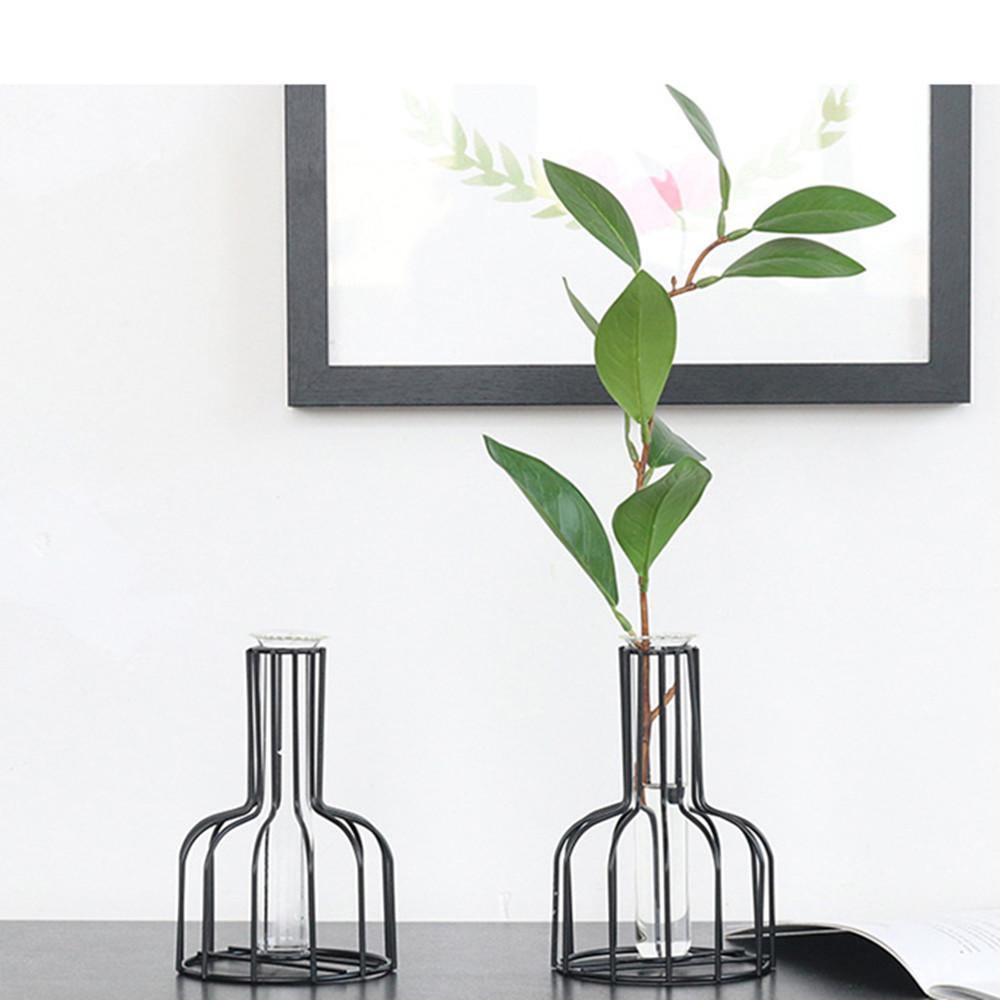Test Tube Bud Vase with Iron Wire Stand, view 3