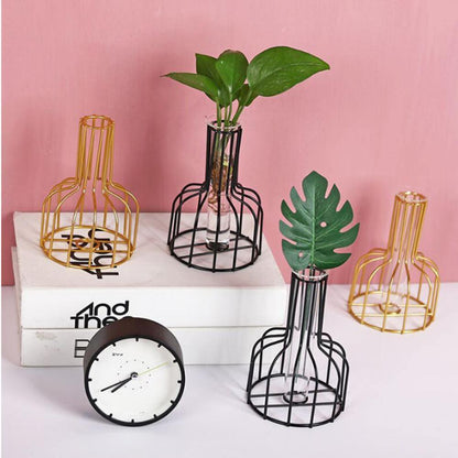 Test Tube Bud Vase with Iron Wire Stand, view 6