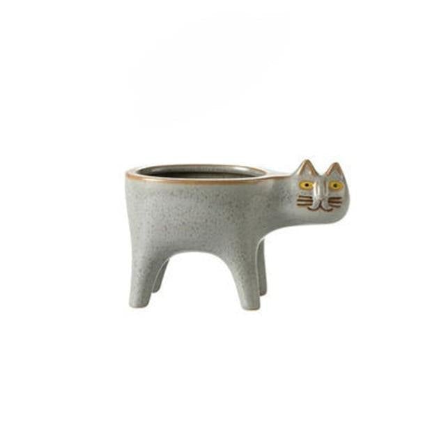 Cat Shaped Ceramic Planter with Drain Hole, 5.9 in, view 10