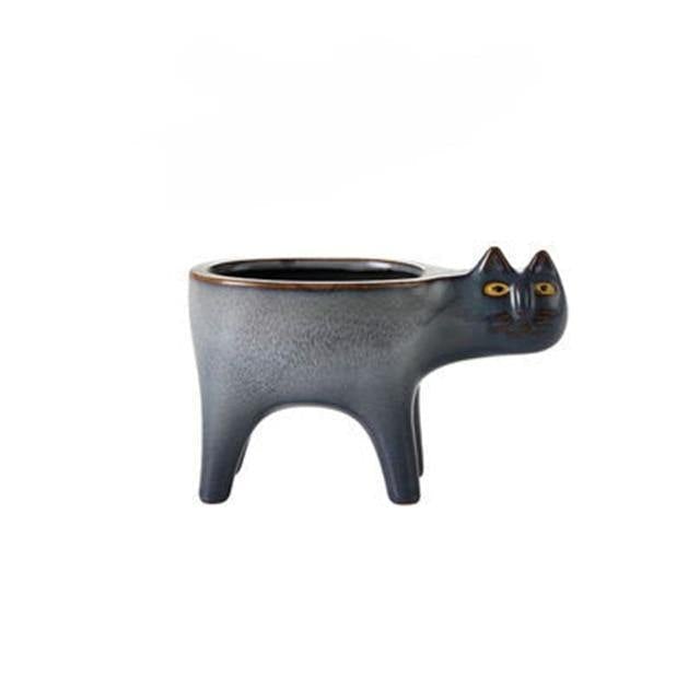 Cat Shaped Ceramic Planter with Drain Hole, 5.9 in, view 19