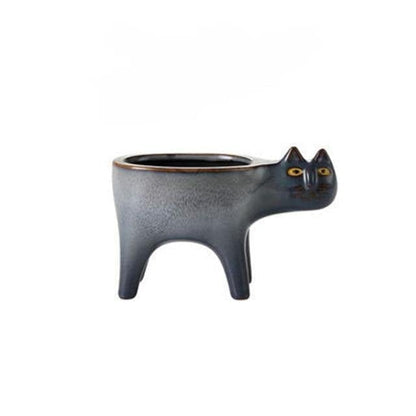 Cat Shaped Ceramic Planter with Drain Hole, 5.9 in, view 19