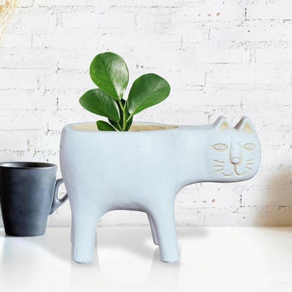 Cat Shaped Ceramic Planter with Drain Hole, 5.9 in, view 14
