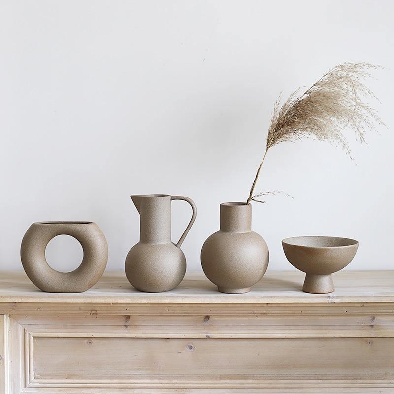 Satin Ceramic Vase in Moon, Round, Open or Pot, view 3