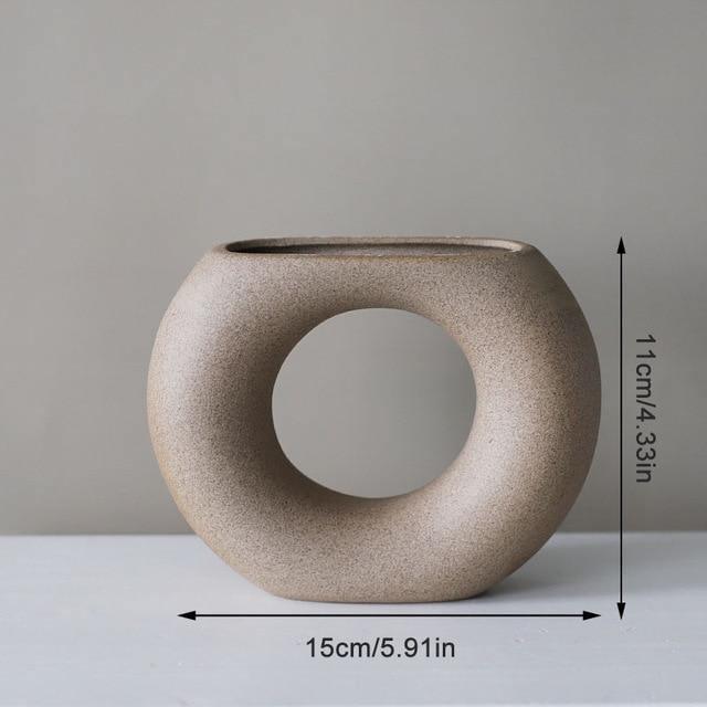Satin Ceramic Vase in Moon, Round, Open or Pot, view 6
