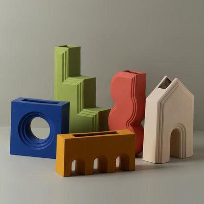 Architectural Ceramic Accent Vase, Eight Designs