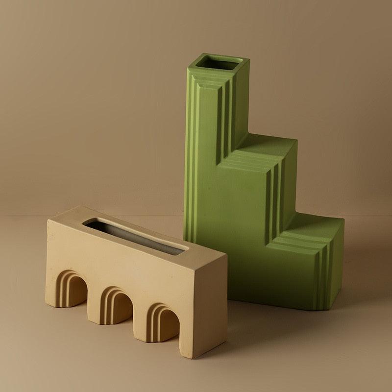 Architectural Ceramic Accent Vase, Eight Designs, view 12