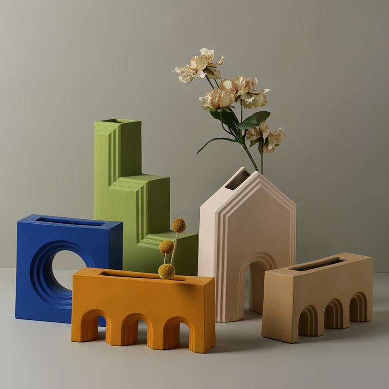 Architectural Ceramic Accent Vase, Eight Designs, view 10
