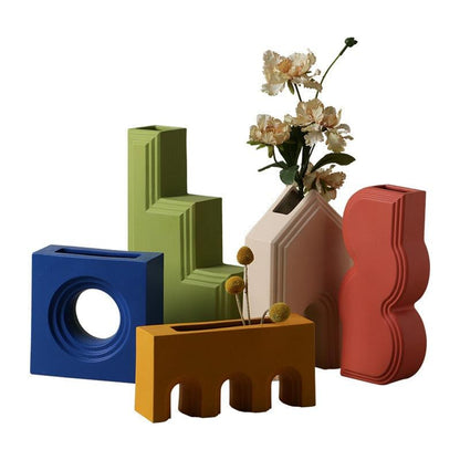 Architectural Ceramic Accent Vase, Eight Designs, view 21