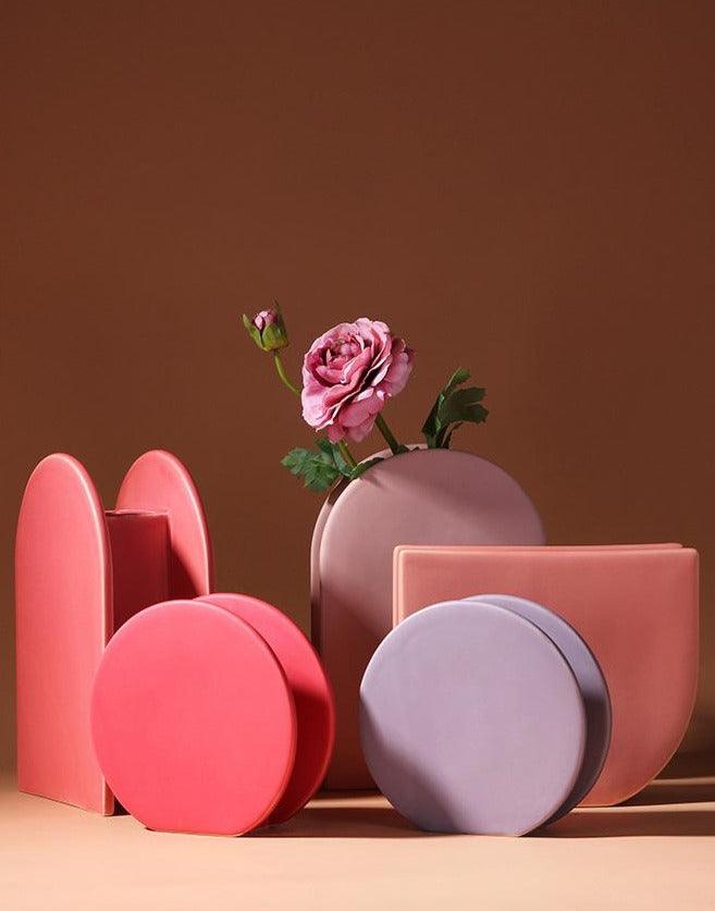 Geometric Ceramic Vases, Round, Half Moon or Arch, view 3