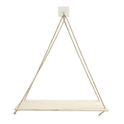 Rope Hung Wooden Wall Shelf, 13.8 in, view 6