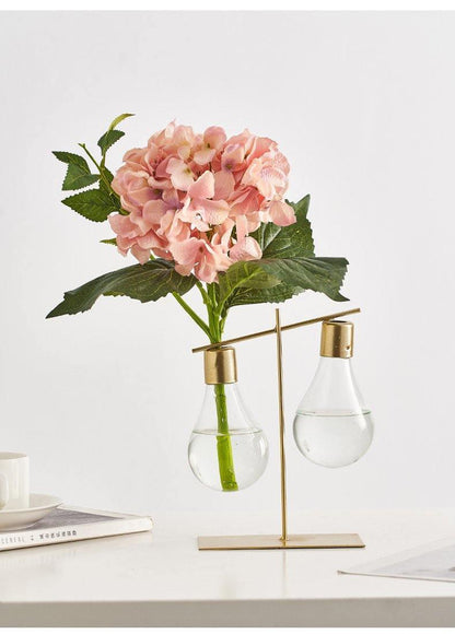 Light Bulb Propagation Vase on Gold Iron Stand, view 6