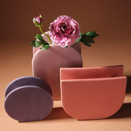 Geometric Ceramic Vases, Round, Half Moon or Arch, view 2