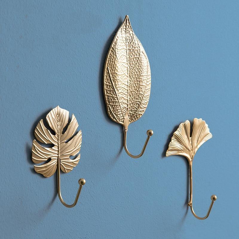 Leaf Shaped Metal Wall Hooks in Six Leaf Styles, view 3