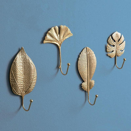 Leaf Shaped Metal Wall Hooks in Six Leaf Styles, view 7