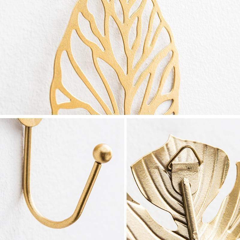 Leaf Shaped Metal Wall Hooks in Six Leaf Styles, view 10