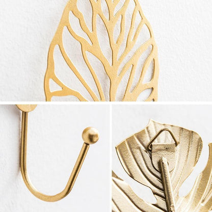Leaf Shaped Metal Wall Hooks in Six Leaf Styles, view 10