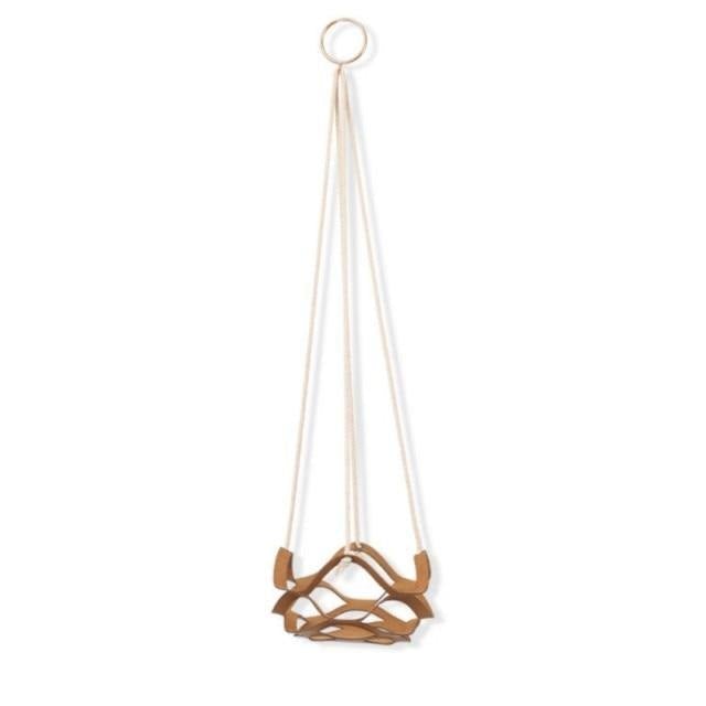 Vegan Leather and Rope Hanging Plant Holder, Two Sizes, view 15