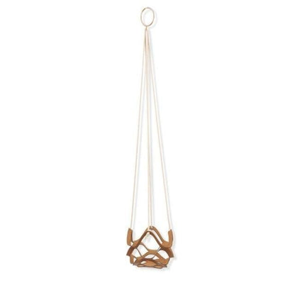 Vegan Leather and Rope Hanging Plant Holder, Two Sizes, view 21