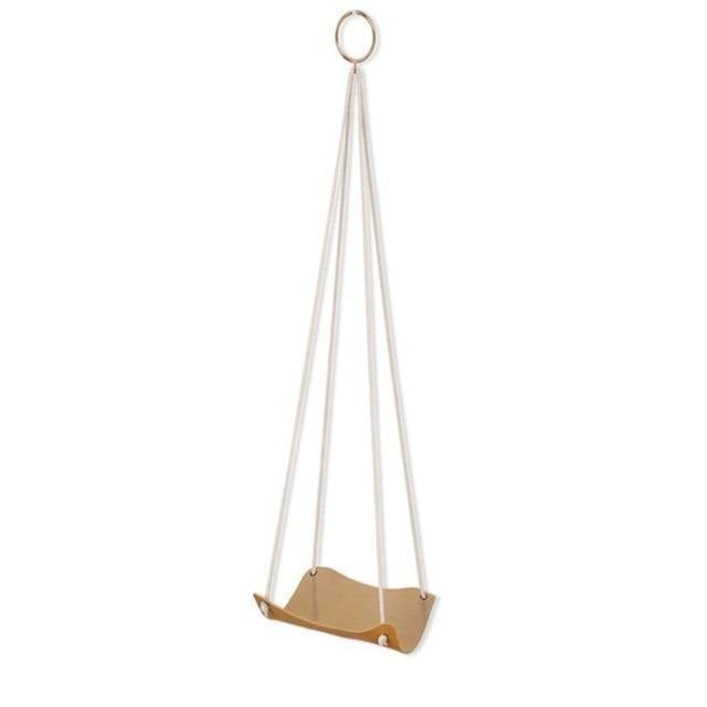 Vegan Leather and Rope Hanging Plant Holder, Two Sizes, view 16