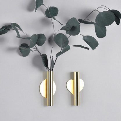 Wall Mounted Metal Tube Bud Vase, Round or Heart, view 11