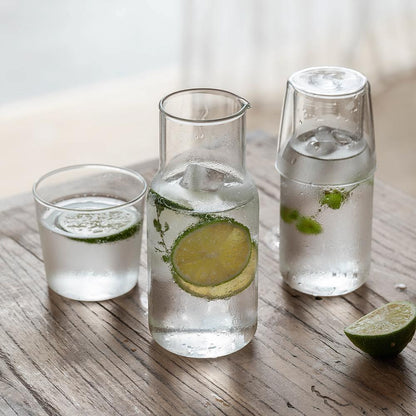 Glass Bedside Carafe Set with a Tumbler Lid, view 6