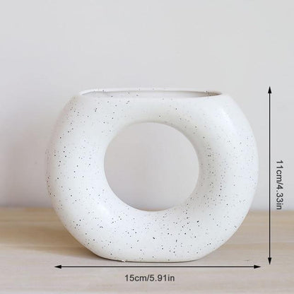 Satin Ceramic Vase in Moon, Round, Open or Pot, view 10