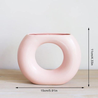 Satin Ceramic Vase in Moon, Round, Open or Pot, view 14