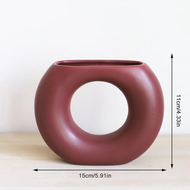 Satin Ceramic Vase in Moon, Round, Open or Pot, view 12