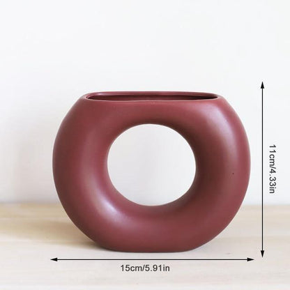 Satin Ceramic Vase in Moon, Round, Open or Pot, view 12