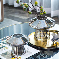 Mirrored Silver Glass Vase, Small or Large