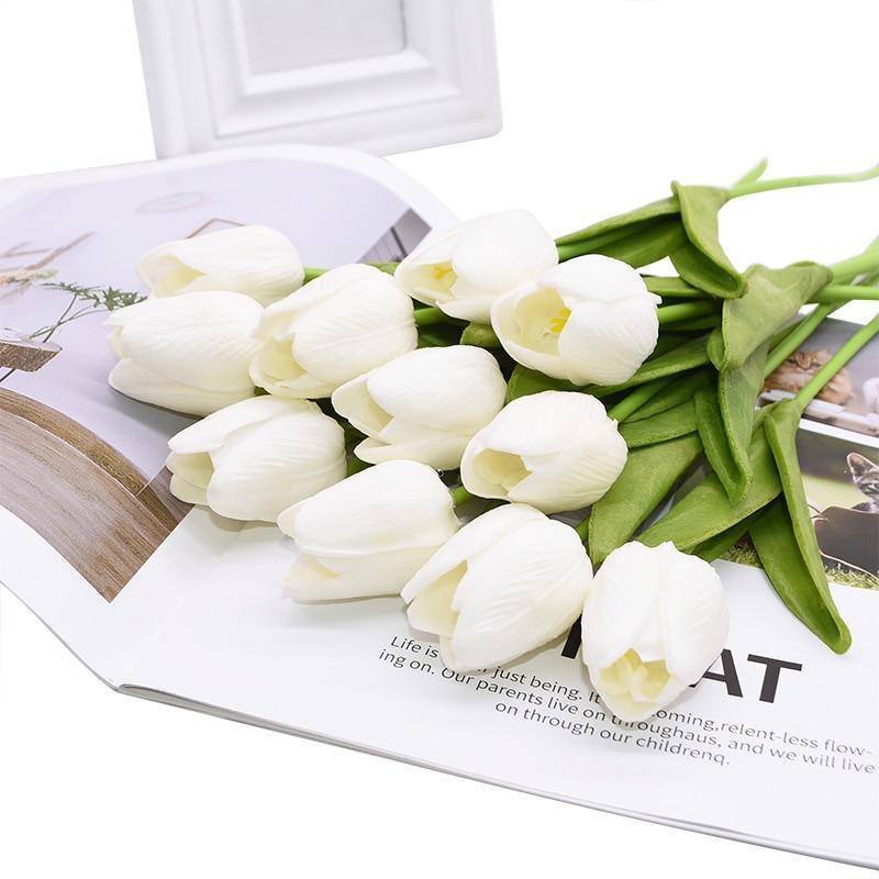 Faux Silk Tulips, Set of 10 Stems, view 7