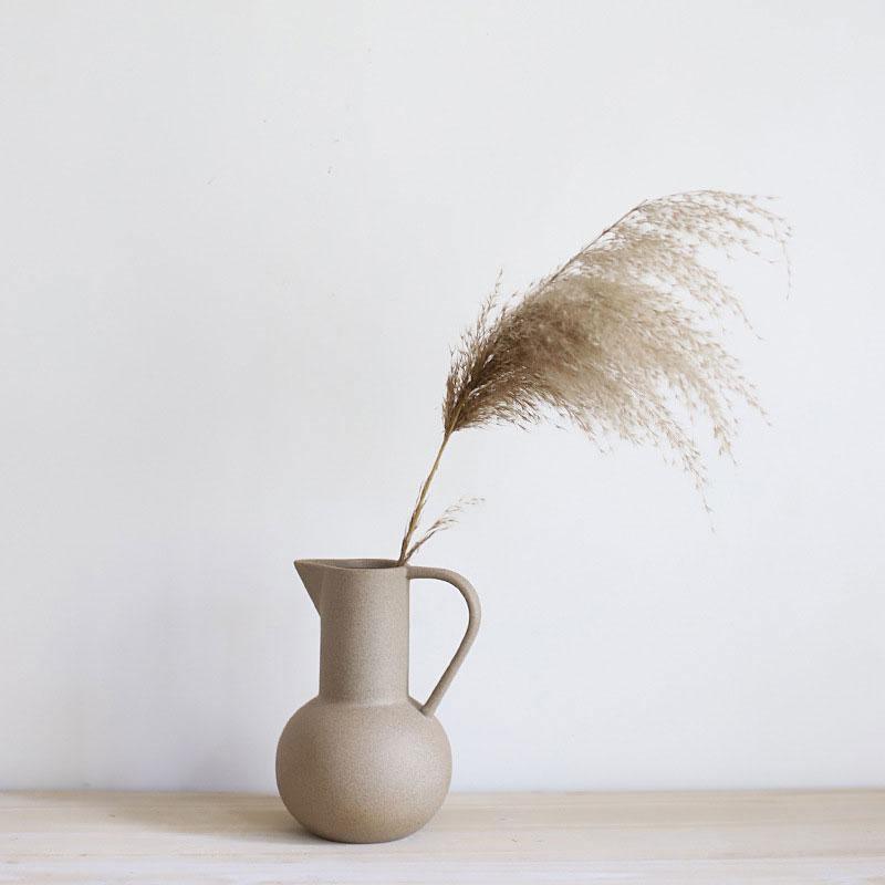 Satin Ceramic Vase in Moon, Round, Open or Pot, view 7