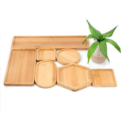 Bamboo Saucer Trays for Plant Pots, Six Shapes, view 5