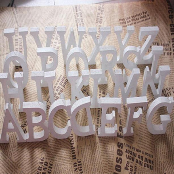 White Wooden Letters, 3.15 in, Stand or Mount