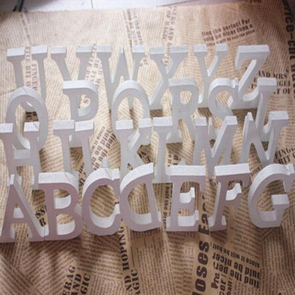 White Wooden Letters, 3.15 in, Stand or Mount