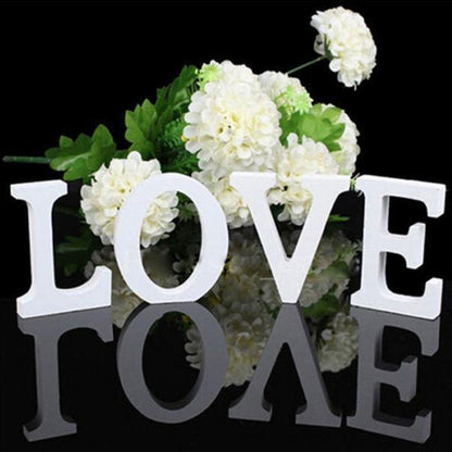 White Wooden Letters, 3.15 in, Stand or Mount, view 2