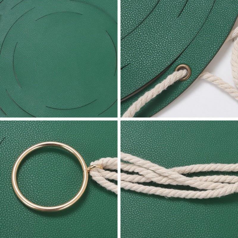Vegan Leather and Rope Hanging Plant Holder, Two Sizes, view 5