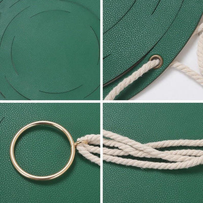 Vegan Leather and Rope Hanging Plant Holder, Two Sizes, view 5