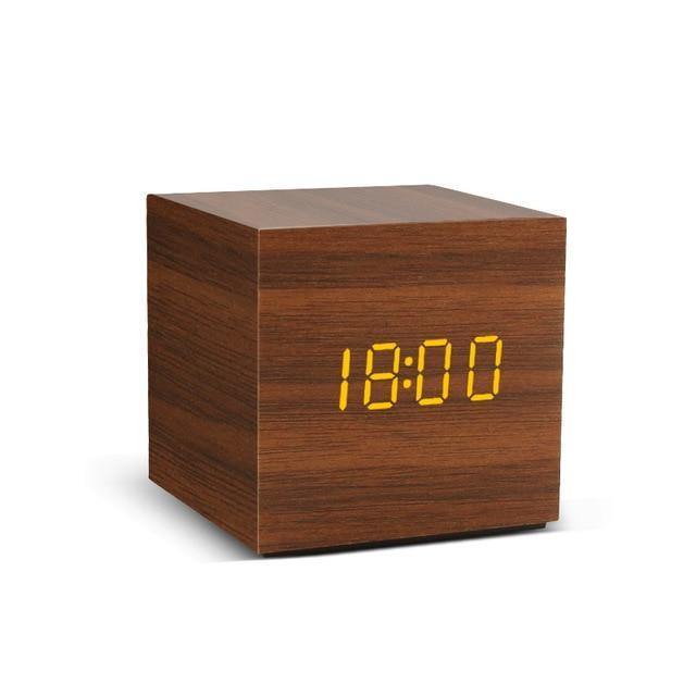 Wood Effect LED Alarm Clock, Cube or Rectangle, view 14