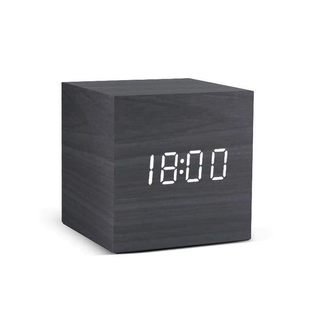 Wood Effect LED Alarm Clock, Cube or Rectangle, view 13