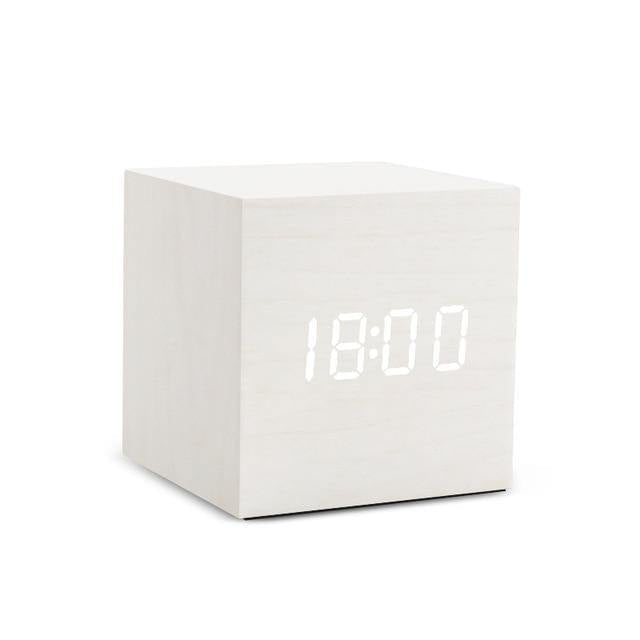Wood Effect LED Alarm Clock, Cube or Rectangle, view 12