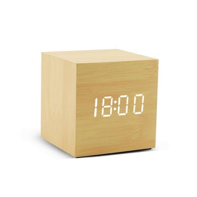 Wood Effect LED Alarm Clock, Cube or Rectangle, view 11